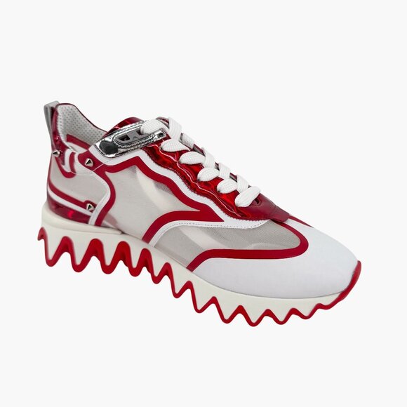 Christian Louboutin Sharkina White Mesh Red Sneakers Size 38.5 US 8.5 Women 6969 - Picture 12 of 15